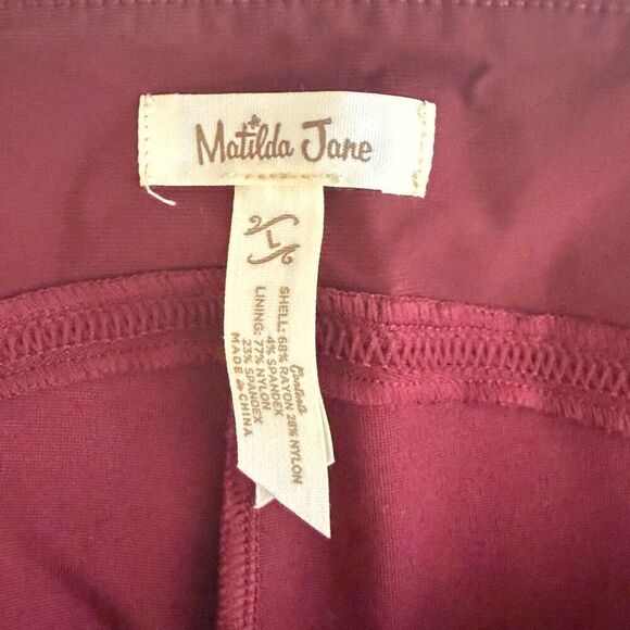 Matilda Jane Maroon Pull On Leggings - Women’s US LG - Picture 7 of 8